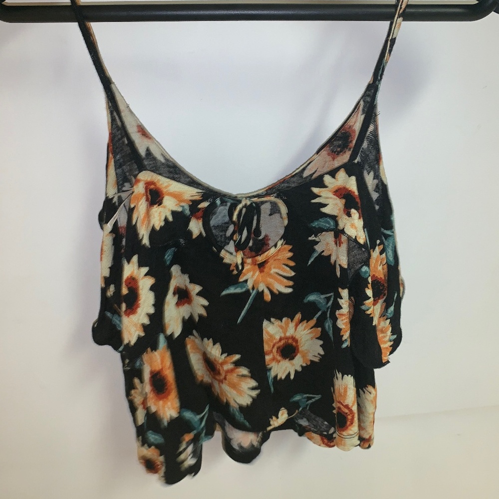 Sunflower patterned tank top